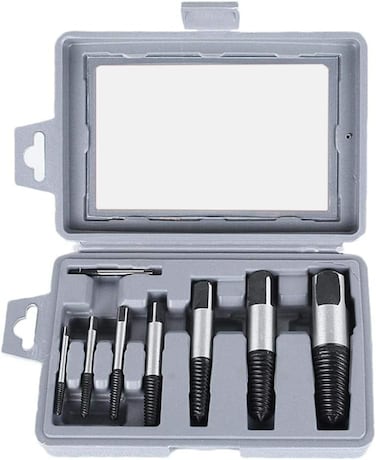 Everpert 8Pcs Steel Damaged Screw Extractor Drill Bit Guide Set Broken Bolt Remover