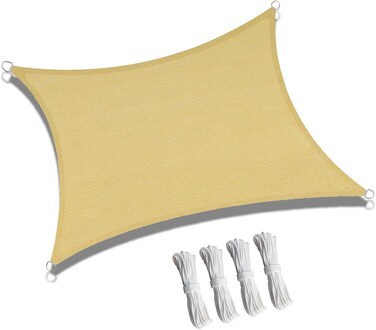 ABCCANOPY Sun Shade Sail, 10'X13' UV Block Canopy Sun Awning For Patio, Deck, Backyard (Beige)