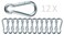 Branded Boards Black &amp; Silver Zinc-Galvanized Heavy Duty Bushcraft Carabiner Spring Snap Clip Link Hooks 200-500Lb Load 2, 6 &amp; 12 Packs