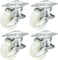 Uxcell Swivel Caster Wheels 1.5 Inch / 40mm Wheel Top Plate Caster With Brake, 66Lb Total Capacity, 4Pcs