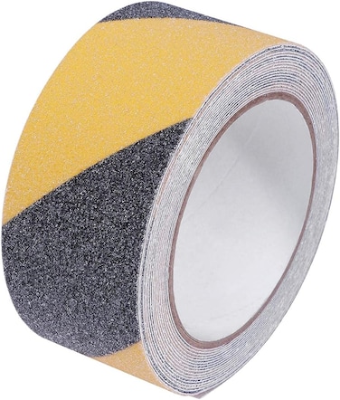 YIMIDM Hazard Tape, Anti-Slip Safety Tape Adhesive Social Distancing Tape For Outdoor Steps Stairs Floors Walls Indoor High Traction Warning Tape (About 5cm X 5m)