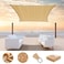 CHiWANJi Pa Sun Sail Shade Square Waterproof Outdoor UV Protection Summer Cool Party Beach Leisure Awning Canopy For Garden With 4 Tie Ropes Outdoor Patio Carport Facility And Activities