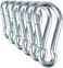Branded Boards Black &amp; Silver Zinc-Galvanized Heavy Duty Bushcraft Carabiner Spring Snap Clip Link Hooks 200-500Lb Load 2, 6 &amp; 12 Packs