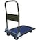 Olympia Tools Foldable Push Cart Dolly - 300 Lb. Capacity Heavy Duty Platform Truck With 360&deg; Swivel Wheels - Black