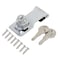 Dingchi Twist Knob Keyed Locking Hasp For Small Doors, Cabinets And More, Steel, Lock In Chrome Plated, Metallics