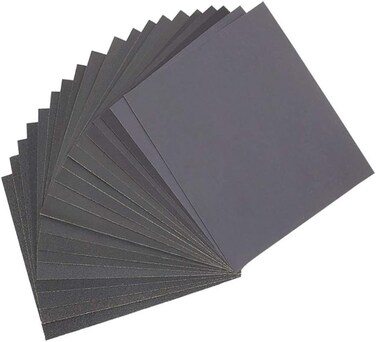 Generic Dainerisy 10Pcs Sanding Paper Wet Dry Dual Use Handicraft Woodwork Automobiles Metal Plastic Polishing Sandpaper, 800 Grit