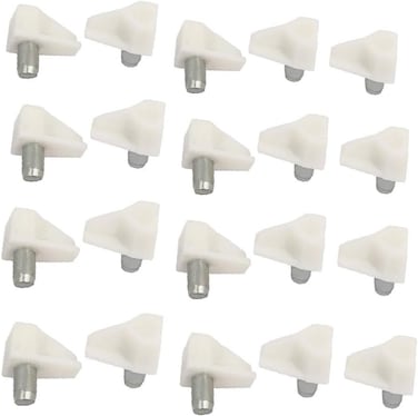 X-DREE Cupboard Cabinet Shelf Support Pegs Pins Bracket Holder White 5mm Dia 20Pcs
