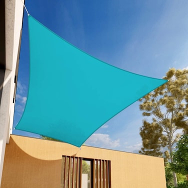 Mofish Blue Rectangle Sun Shade Sail Large Canopy 5X7 meter Outdoor Shade Cloth UV Block Fabric For Patio Backyard Garden, 320D Polyester Cloth &amp; Pu Coating