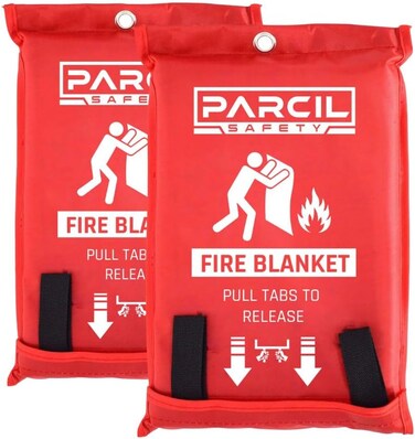 بطانية إطفاء حريق طوارئ من Parcil Distribution PD-452، كبيرة، عبوة من قطعتين