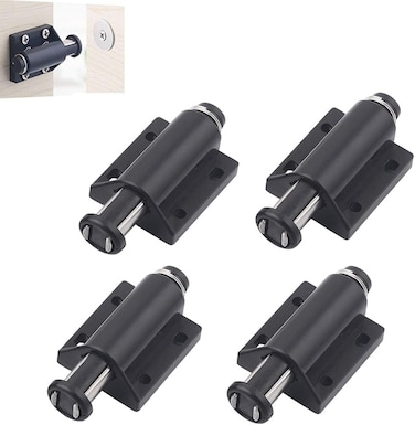 WANLIAN Magnetic Sliding Door Heavy-Duty Touch Door Lock Cabinet Sliding Door Lock And Snap Sliding Door Magnetic Buckle Rv Drawer Closer Kitchen Cabinet Door Closing (Black 1)