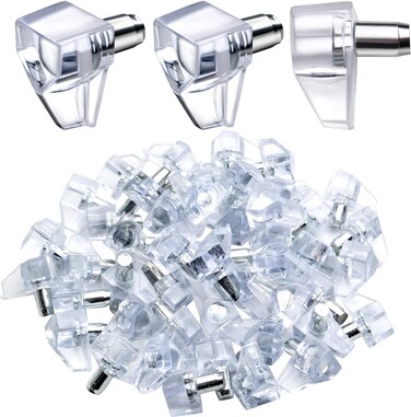 Jdesun Shelf Support Pegs, 50 Pieces Shelf Bracket Pegs Shelf Support Pegs Shelf Holder Pins Cupboard Shelf Pegs Clips For Cabinet Closet Cupbord Kitchen Furniture Book Shelves Supplies