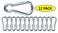 Branded Boards Black &amp; Silver Zinc-Galvanized Heavy Duty Bushcraft Carabiner Spring Snap Clip Link Hooks 200-500Lb Load 2, 6 &amp; 12 Packs
