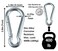 Branded Boards Black &amp; Silver Zinc-Galvanized Heavy Duty Bushcraft Carabiner Spring Snap Clip Link Hooks 200-500Lb Load 2, 6 &amp; 12 Packs