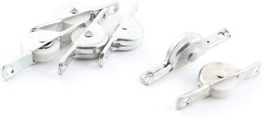 NJM Home Cabinet Glass Single Wheel Sliding Door Roller Silver 6 Pcs 19mm