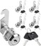 BSTHP Cam Lock, 5 Packs Zinc Alloy Drawer Locks Mailbox Cabinet Locks Plunger Locks Replacement Small Door Twist Knob Lock With Keys For Furniture Cupboard Drawer Cabinet Showcase