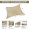 D&amp;D Okj Sun Shade Sails 5X7M Rectangle UV Block Canopy 185Gsm HDPE Awning For Backyard Patio Garden Pool Outdoor Activities, Sand Beige (400 X 500 cm)