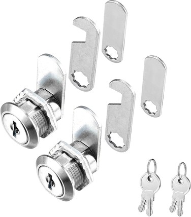 Kitmose Cabinet Locks Keyed Alike,5/8" Cylinder Cam Locks With Keys,Secure File Drawer Mailbox Rv Storage Replacement Lock,With 3 Lock Plates