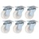 Xinzistar 6 Pcs Castor Wheels Heavy Duty, Swivel Castors Wheels, 40mm, Trolley Furniture Swivel Casters