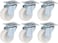 Xinzistar 6 Pcs Castor Wheels Heavy Duty, Swivel Castors Wheels, 40mm, Trolley Furniture Swivel Casters
