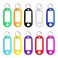 Generic Key Tags, 50 Pack Tough Plastic Id Labels Keyring Keychain With Split Ring And White Label - 10 Assorted Colors