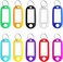Generic Key Tags, 50 Pack Tough Plastic Id Labels Keyring Keychain With Split Ring And White Label - 10 Assorted Colors