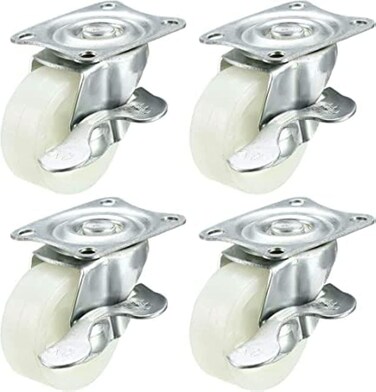 Generic Swivel Caster Wheels 1.5 Inch / 40mm Wheel Top Plate Caster With Brake, 66Lb Total Capacity, 4Pcs