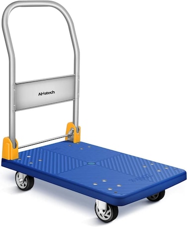 Generic Foldable Platform Trolley Cart With 360&deg; Swivel Wheels, Heavy Duty Rolling Cart With Capacity, Industrial Utility Wagon For Home, Warehouse, And Office Use (200Kg Capacity)
