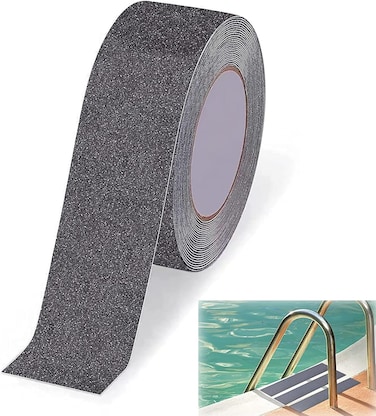 Generic Anti-Slip Grip Tape, Stair Step Anti-Slip Safety Tape, Anti-Slip Sticker High Grip Black For Step Indoor/Outdoor Traction Anti-Slip Safety Waterproof Tape (1 Roll, 2 Inch X 16.4 Feet)