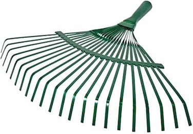 Beorol Garden Leaf Rake Metal With Wooden Handle (Lamella Teeth)
