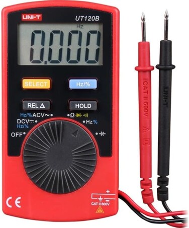 Uni-T Ut120B Series Ut120 Digital Pocket Multimeter, 600 V Ac/Dc, 100 Khz