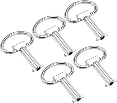 Uxcell Electrical Cabinet Key 5mm Hole Zinc Alloy Water meter Box Safety Key 54X40mm 5Pcs