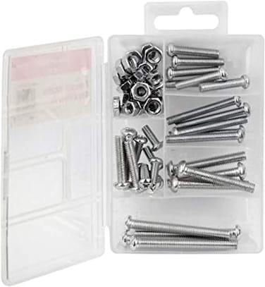 Powersafe Machine Screw With Nut Set (Approx 60 Pieces), One Size