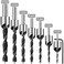 Womdee Countersink Drill Bit With Center Punch 8 Pack For Woodworking, Wood Screw Countersink/Pilot Hole Drill Bit Set, Woodworking Chamfering Counter Bits Carpentry Reamer Plated Diameter 3-10mm