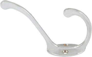 Generic Metal Hat And Coat Hook Wall Hanger - Chrome, Silver