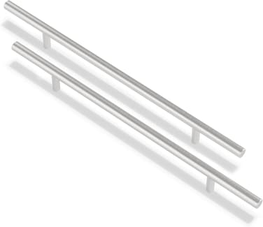 Generic 10Pcs 192mm Kitchen Handles With Screws Stainless Steel T Bar Cabinet Cupboard Handle Pull Handle Door Handle Set For Kitchen Drawer Bedroom Furniture (10, Hole Centers 192mm)