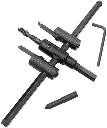 Generic 30 mm - 200 mm Adjustable Circle Hole Cutter Set, Heavy Duty Wood Hole Saw Circle Cutter, Wood Working Twist Hole Diy Tools For Woodworking Large