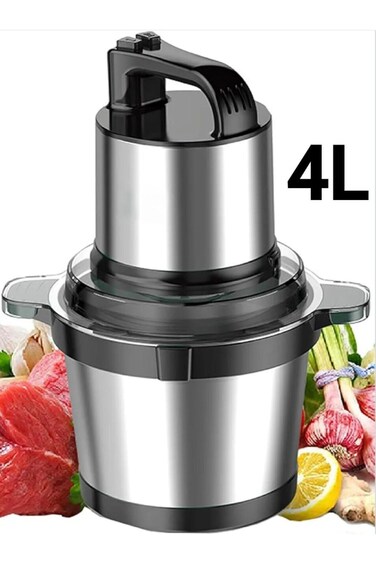 4L Stainless Steel Electric Food Chopper &amp; Meat Grinder &ndash; 800W Heavy Duty for Veg &amp; Baby Food