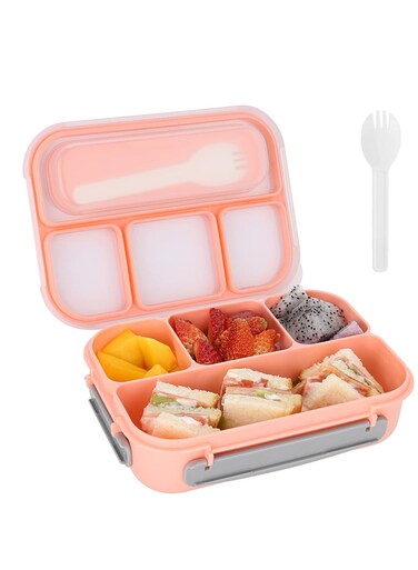 Bento Lunch Box for Kids &amp; Adults, Lunch box Containers with Tablewares for Boys &amp; Girls, Leakproof, Microwave, Dishwasher, Freezer Safe, Bpa-Free, Pink
