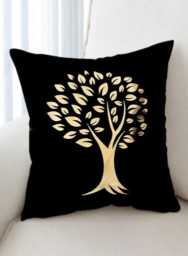 Shining Tree Printed Design Cushion Covers Decor Throw Pillow Cover Gold Decorative Pillowcase Cushion Cover for Bedroom Sofa Car Home Decor 45x45 cm
