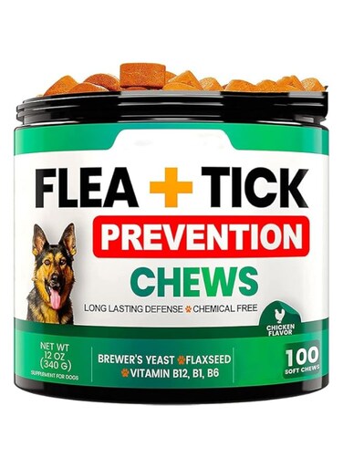 Pet flea and tick chewable tablets immune to skin and overall health,Flea Treatment for dogs - Flea and Tick Prevention for dogs Chewables - Natural Flea and Tick Supplement for dogs
