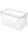 Generic Rectangular Food Storage Container with Lid and Handle for Meal Prep Kitchen and Pantry Organization Clear 3.6Liters Transparent 30x15x15cm Set of 2