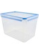Emsa 508549 Clip &amp; Close Rectangular Food Storage Container 10.8 Litres, Transparent/Blue