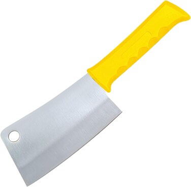 Master 6 Inch Stainless Steel Meat Cleaver with Yellow Handle