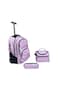 3-Piece Rolling School Set, 18-Inch Wheeled Backpack with Matching Lunch Bag and Pencil Case.(Pink Birds)