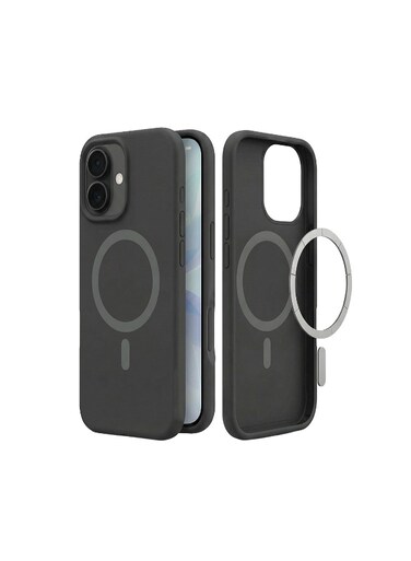 Mobcos iPhone 17 Black Elite Ring Premium Silicone MagSafe Case for iPhone   Silky Soft Touch   Military-Grade Shockproof Protection   Strong Magnetic Compatibility   Luxury Slim Cover