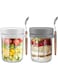 2Pcs Overnight Oats Jars with Lid and Spoon Airtight Oatmeal Container with Measurement Marks 350ml