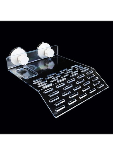 TERRIFI Turtle Tank Platform, Turtle Basking Platform Aquarium Animal Transparent Sink Wharf for small pet sun bathing resting, Reptile Habitat, Climbing shelf Floating Decor with Sucker Cap