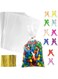 BOMEKS Clear Treat Bags, 100pcs Clear Cellophane Gift Bag with Twist Ties for Wedding Birthday Candy Popcorn Gift Cookie, 18 * 25cm
