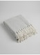 130 x 160 cm Light Grey Modest Cotton Throw Blanket with Tassels Cozy 400GSM Herringbone Woven Decorative Cover for Sofa Bed Couch Travel and Boho Home Decor