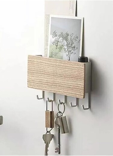 1 Piece Multi-Functional Wall Mounted Decorative Storage Shelf with Hook 18x8.6x2.6 cm